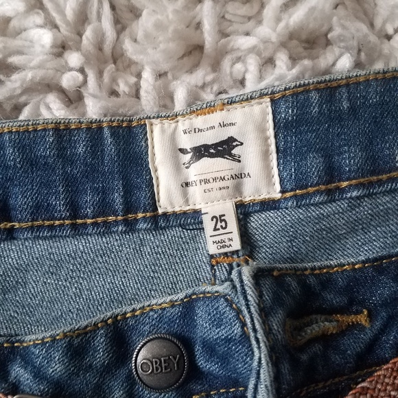 Obey denim patchwork booty shorts - Picture 5 of 5